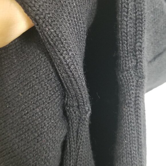 Cobmex Vintage Dark Blue Black Knitted Long Sleeve V-Neck Overside Sweater XL - Picture 5 of 7